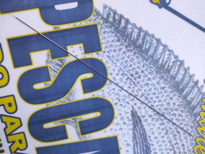 Aguja fina 20 cm aprox - punta silicona y ojal