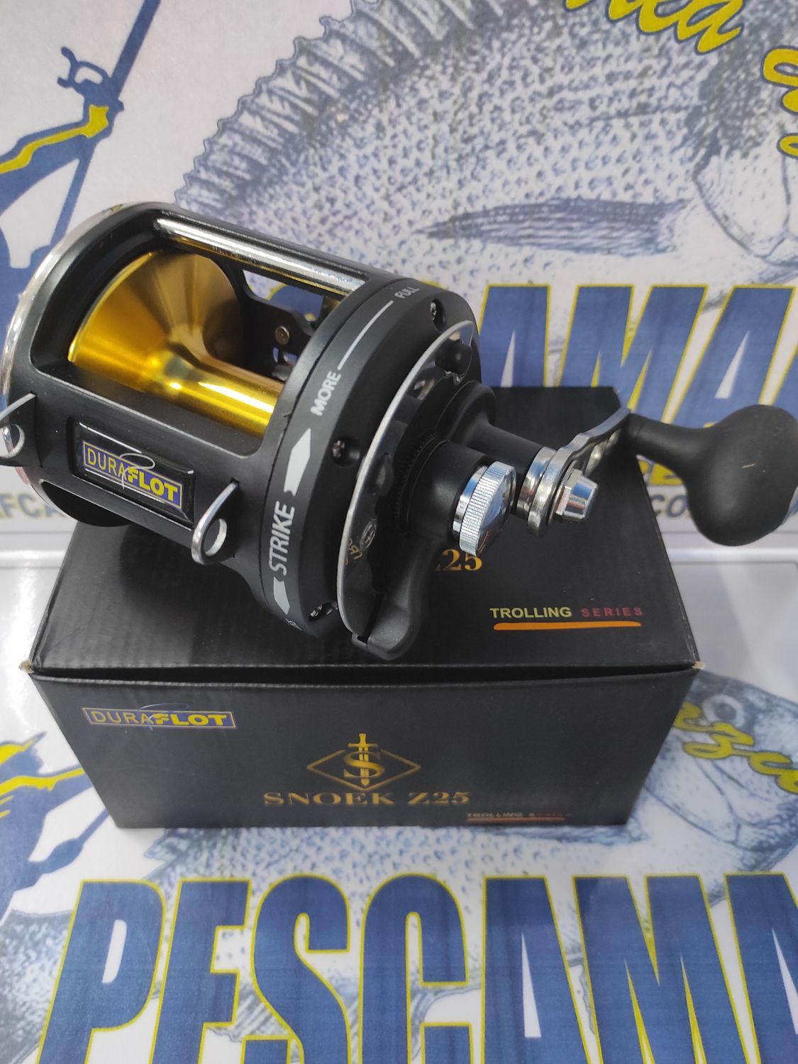 Carrete Trolling SNOEK Z25 Duraflot - 8BB - 3.4:1 - Freno Carbono