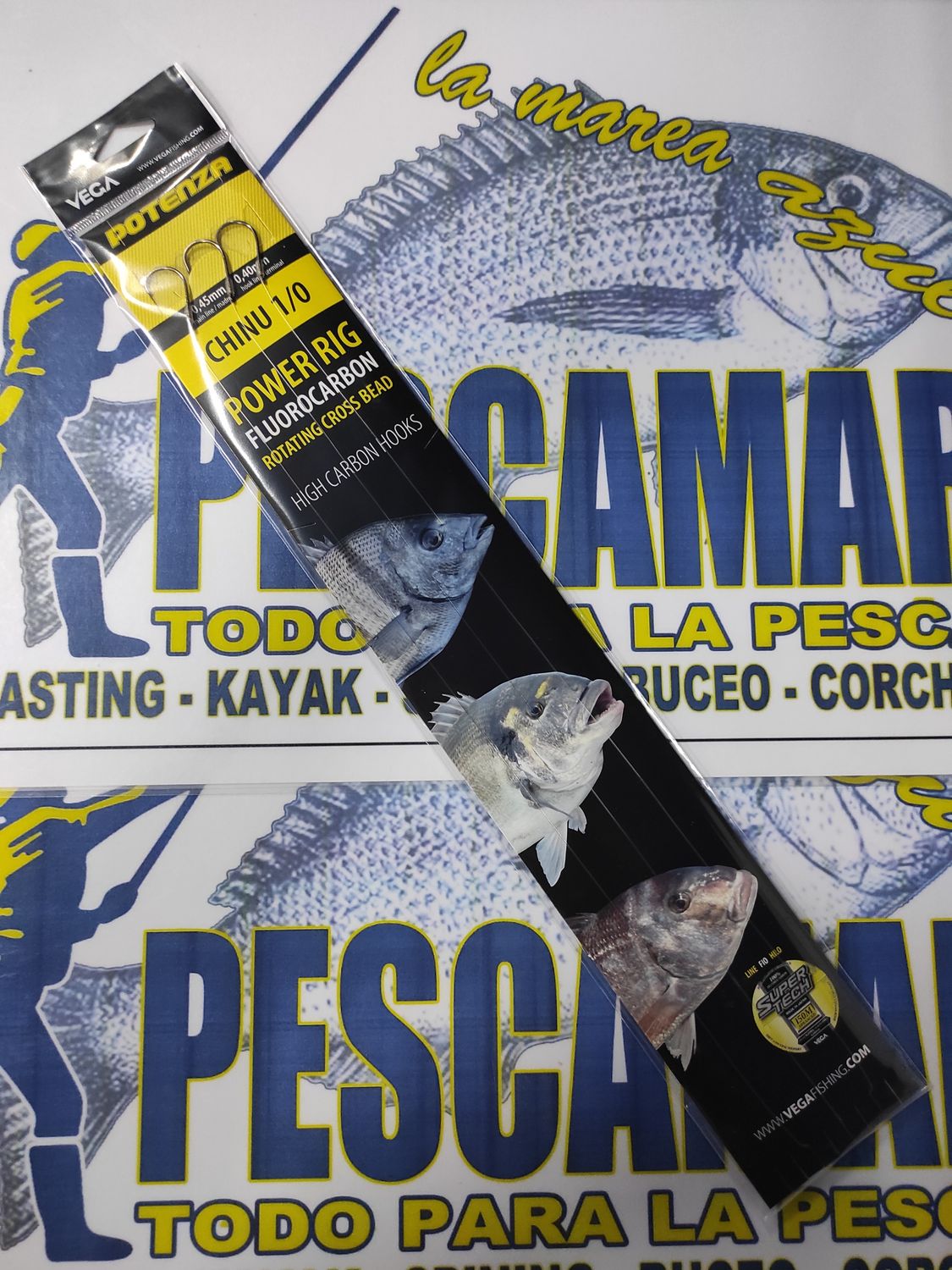 Anzuelo Bajo 3 Anzuelos Núm 1/0 - Fluorocarbon - 0.45/0.40 - Vega