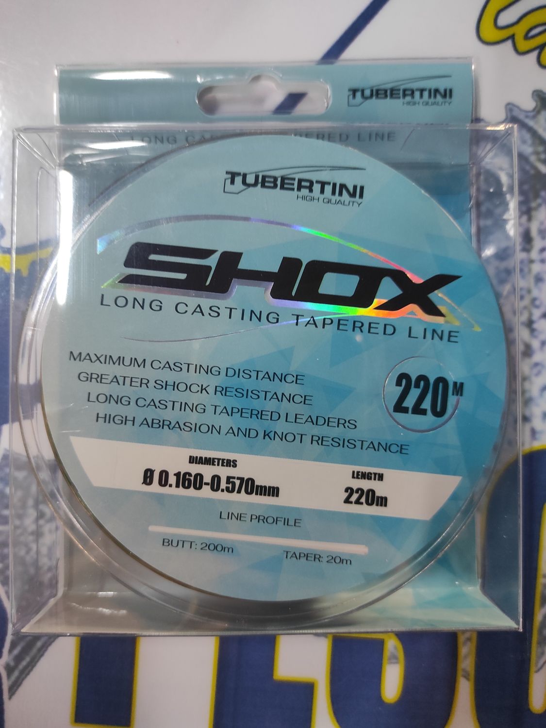 Linea Cola de Rata 220Mtr - 0.16/0.57 - Shox Tubertini - Multicolor