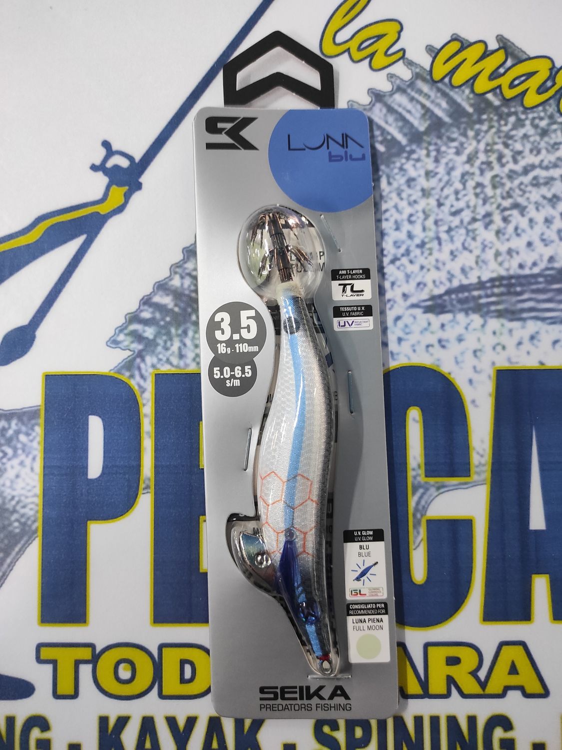 Pajarito SEIKA LunaBlu 3.5 - 16Gr - 110mm - 5.0/6.5sm - LUNA LLENA - cod 516242