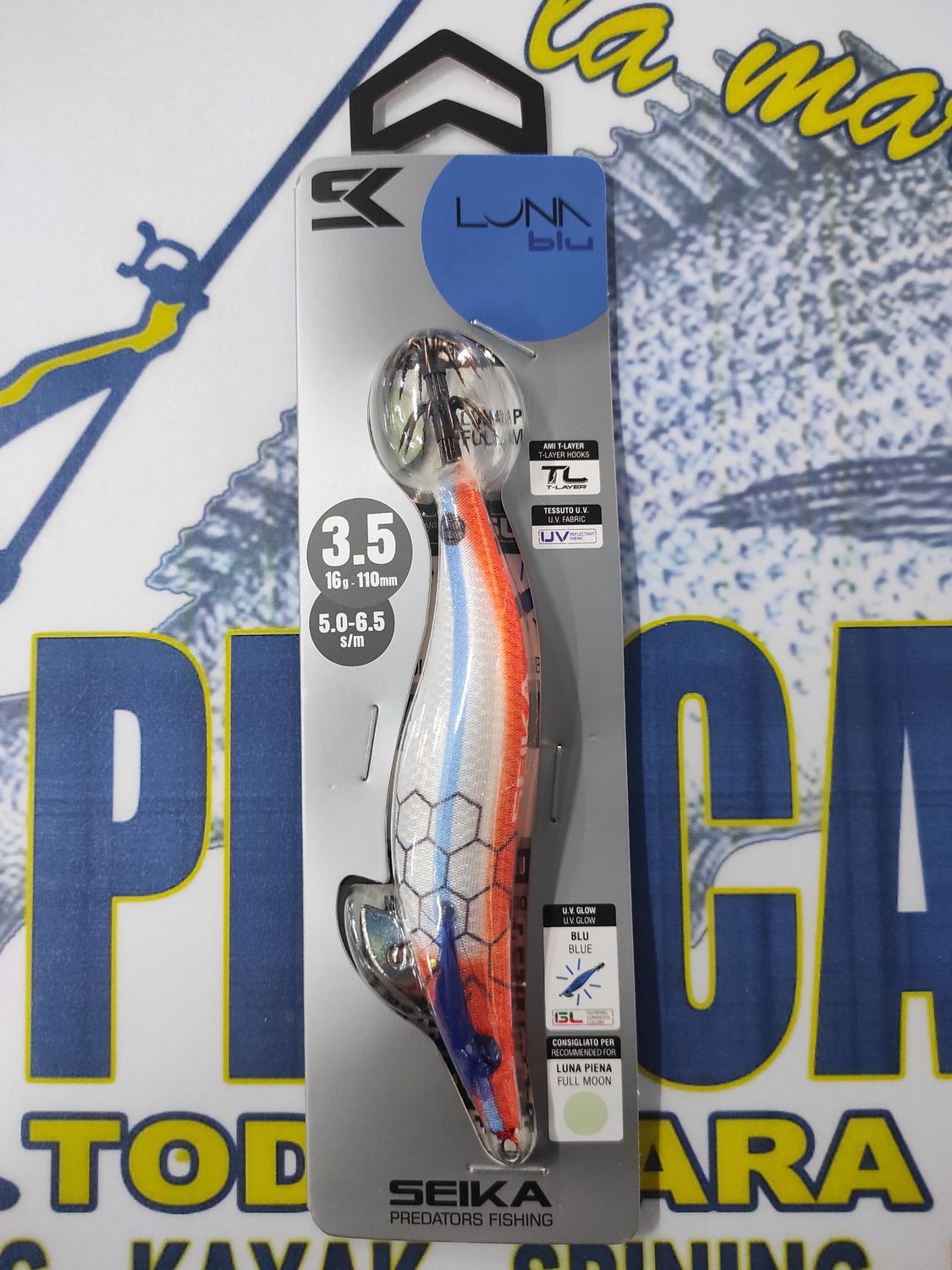 Pajarito SEIKA LunaBlu 3.5 - 16Gr - 110mm - 5.0/6.5sm - LUNA LLENA - cod 516273