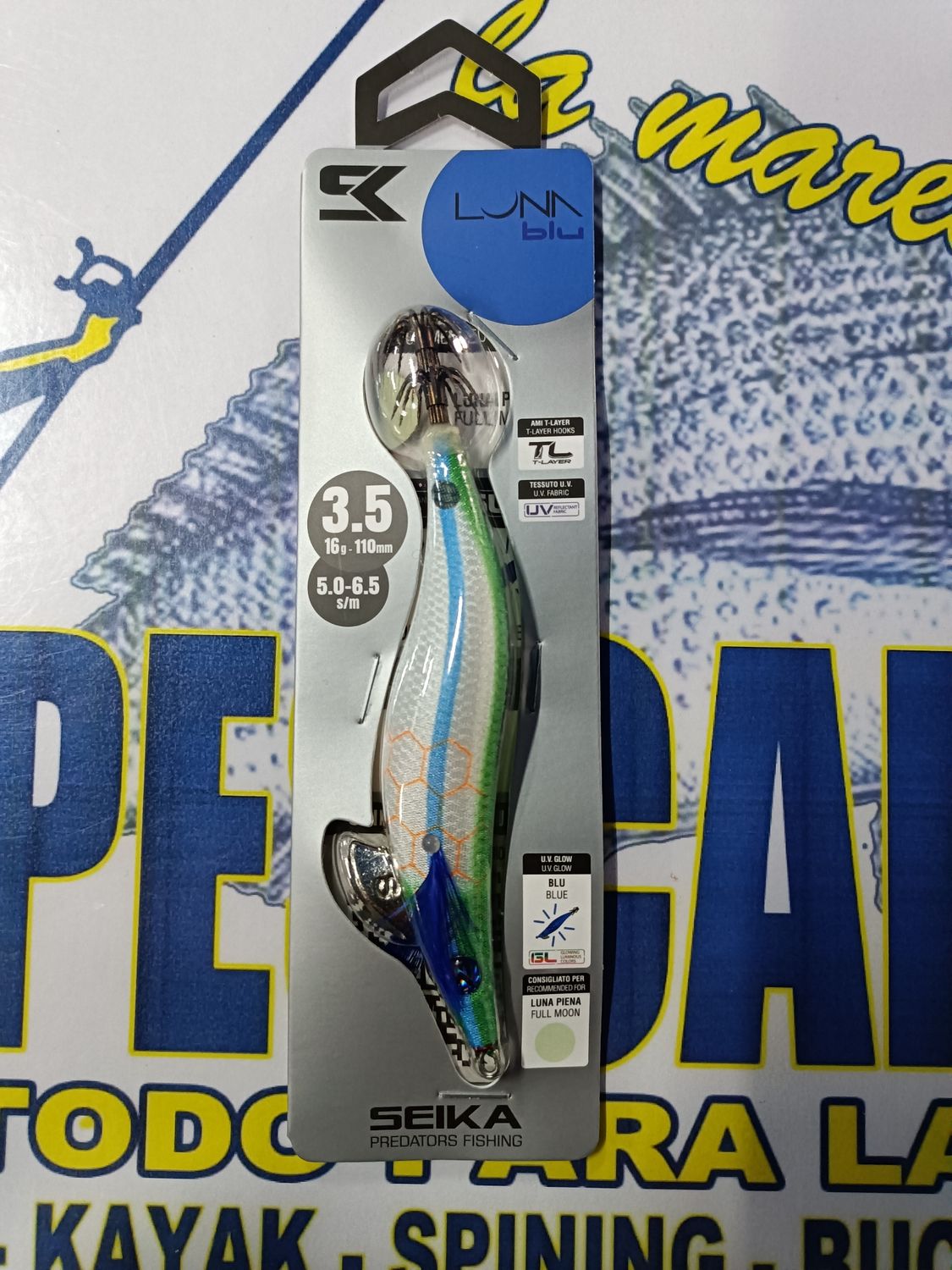 Pajarito SEIKA LunaBlu 3.5 - 16Gr - 110mm - 5.0/6.5sm - LUNA LLENA - cod 516280