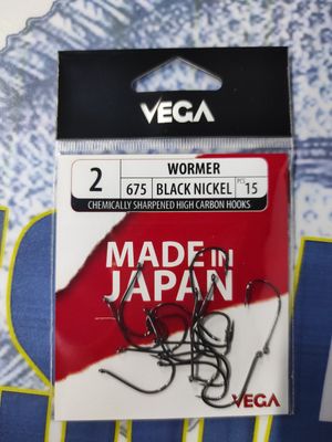 Anzuelo Núm 2 Ojal - Vega - Wormer 675 - Black Nickel - 15 unid - 118828