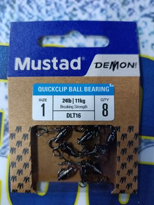 Grapa con Giratorio Mustad Num 1 - 24Lb/11Kg - DLT16 - 8und - 545199