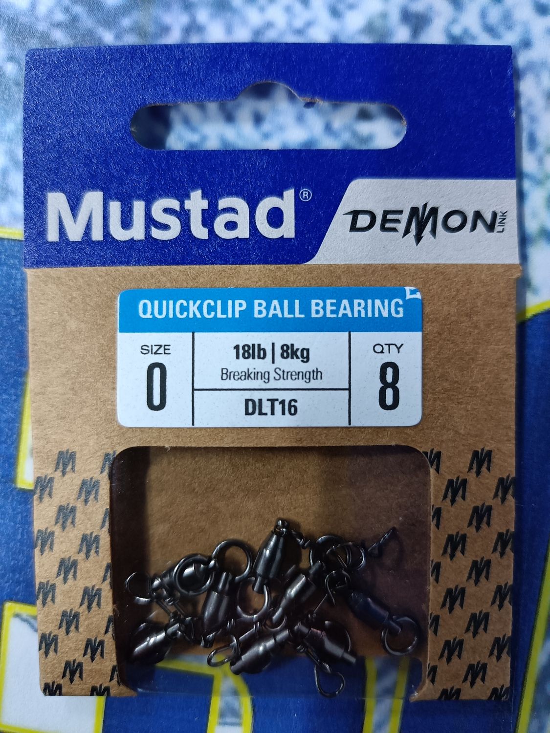 Grapa con Giratorio Mustad Num 0 - 18Lb/8Kg - DLT16 - 8und - 545182