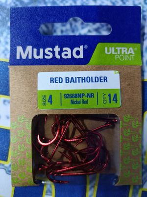 Anzuelo Núm 4 / Red Baitholder / Ojal Rojo / 14Und / 92668NP -NR / 543195