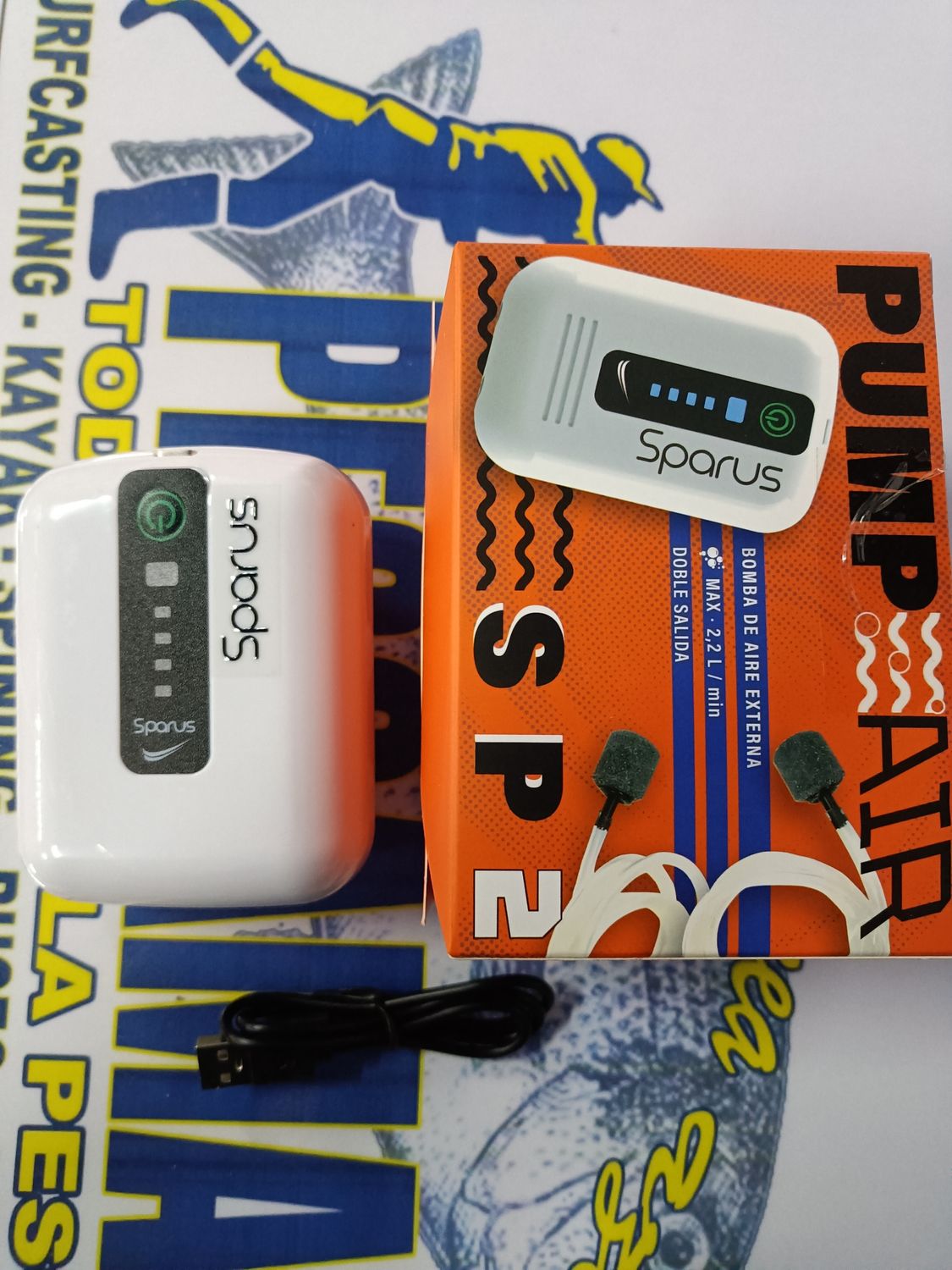 Oxigenador Sparus Turkana BATERIA - Doble Salida - Máximo 2,2Ltr/Min - Batería 1800mAh - 293456