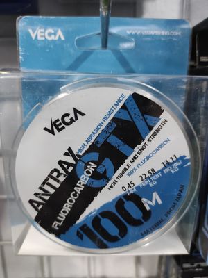 Línea 100 Mtr - 0.45mm - 22,58 Kg - 100% FluoroCarbon - Antrax - Vega - 131162