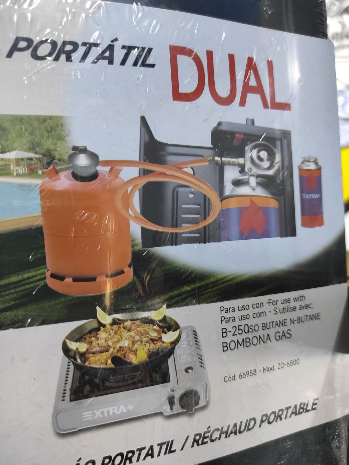 Hornillo camping para cartucho de Gas B250  Dual Conexión Gas - Varios Modelos