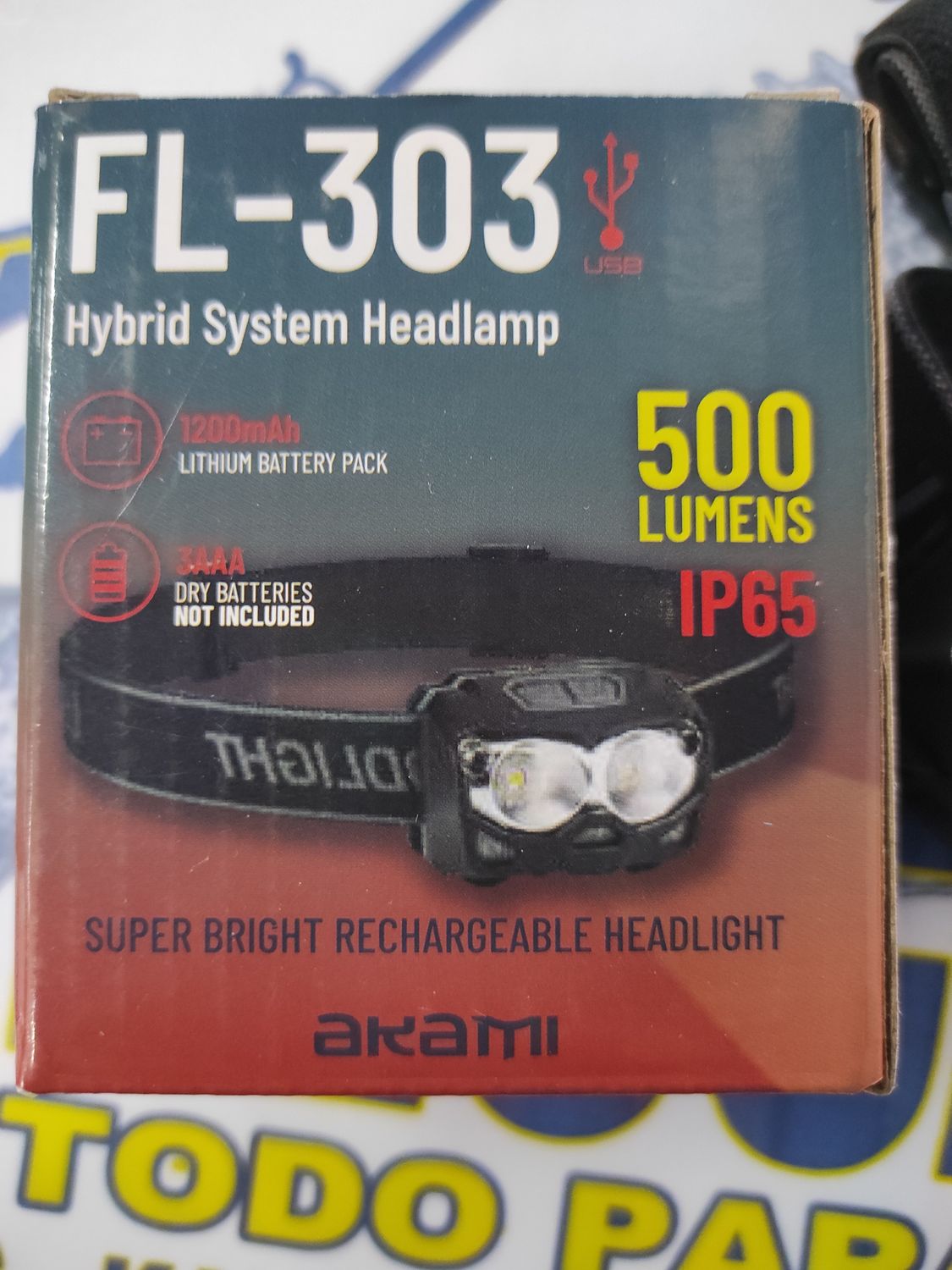 Linterna Akami FL303 - 500Lumens IP65 - Batería / compatible con Pilas AAA no incluidas - 076748