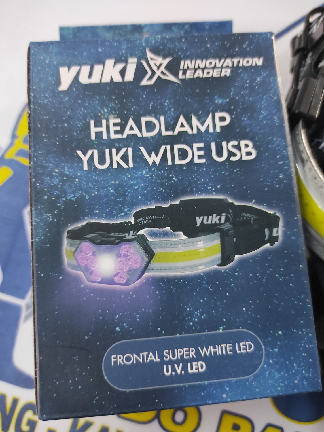 Linterna Yuki Headlamp Wide USB - Luz UV - 1500mah Lithium Batería - 028774