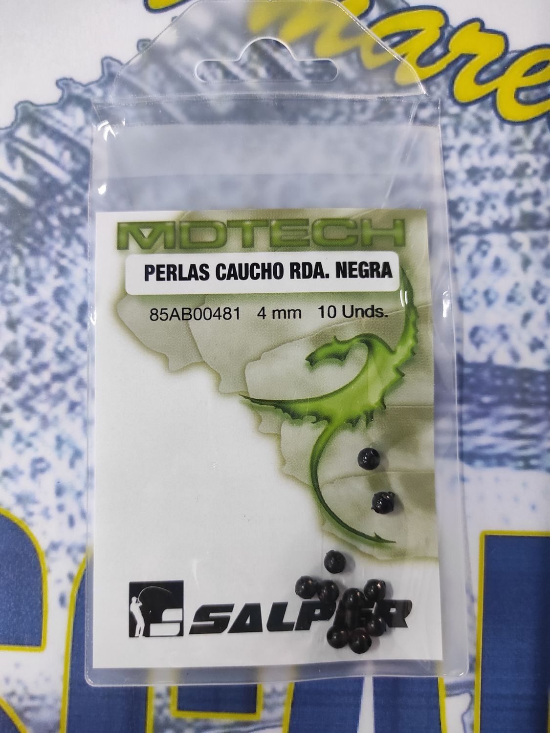 Perla Caucho Rda Negra ? 4mm - 10 Und - 85AB00481