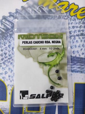 Perla Caucho Rda Negra ? 4mm - 10 Und - 85AB00481