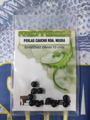 Perla Caucho Rda Negra ? 6mm - 10 Und - 85AB00482