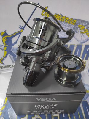 Carrete Vega DRAKAR 7000 - 2 Bobinas / 9Rod / Rat4.6:1 / Vu102cm / Peso 650Gr / Freno 18Kg / 146326 Carrete Vega DRAKAR 7000 - 2 Bobinas / 9Rod / Rat4.6:1 / Vu102cm / Peso 650Gr / Freno 18Kg / 146326