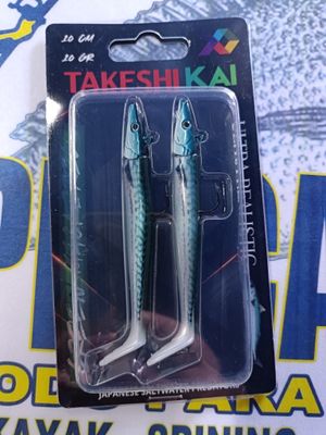Vinilo cabeza plomada TakeshiKai 10Cm - 10Gr / 2 Und / Green Mackerel / Ultra Realista / 906332