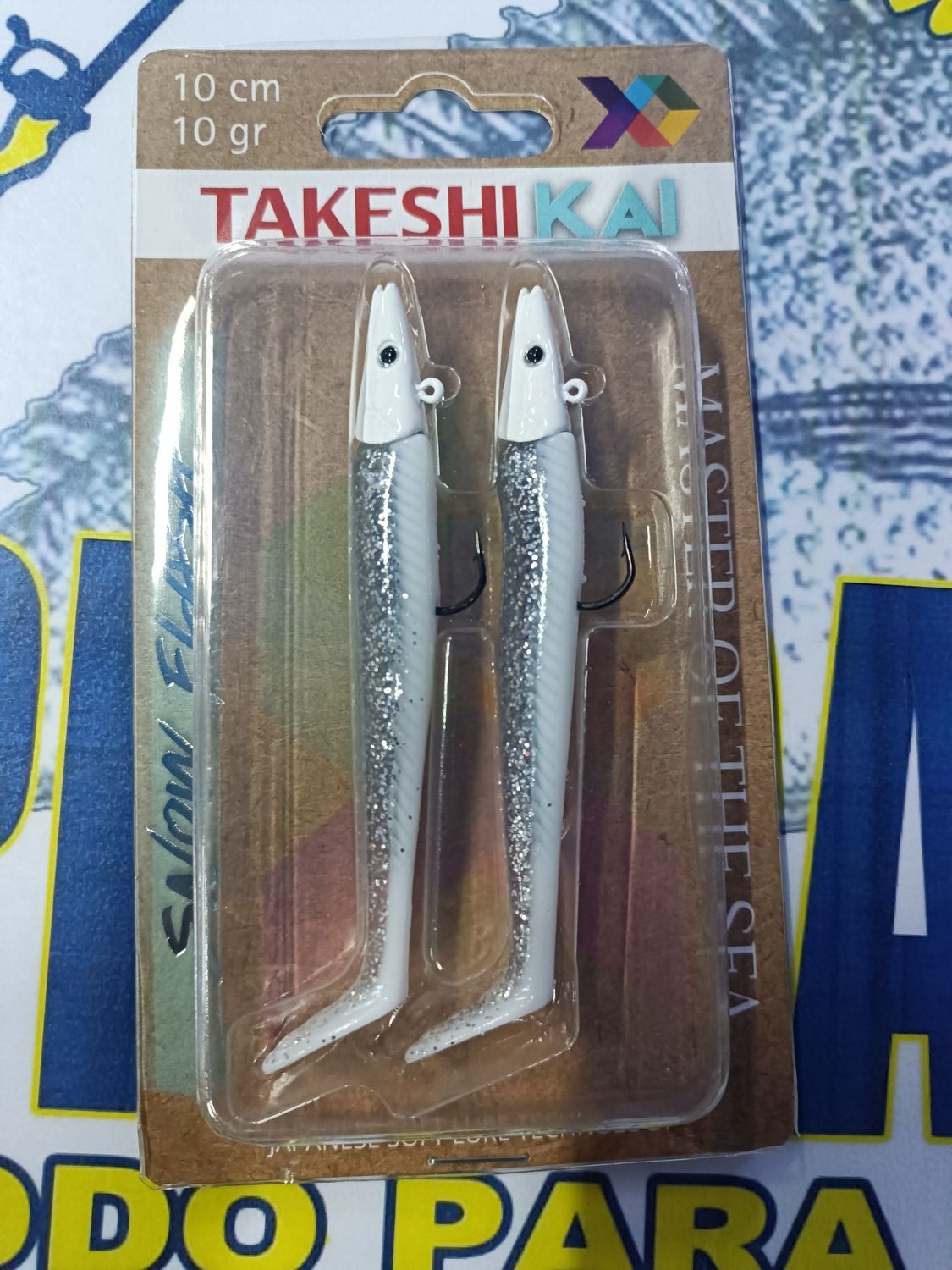 Vinilo cabeza plomada TakeshiKai 10Cm - 10Gr / 2 Und / Snow Flash / Master of the Sea / 904451