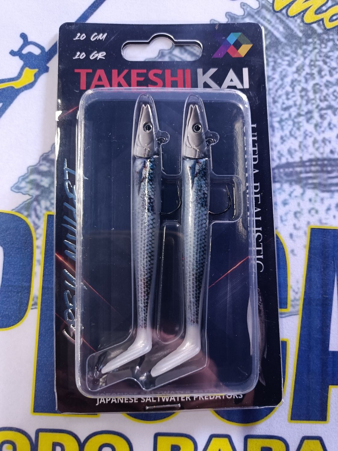 Vinilo cabeza plomada TakeshiKai 10Cm - 10Gr / 2 Und / Grey Mullet / Ultra Realista / 906349