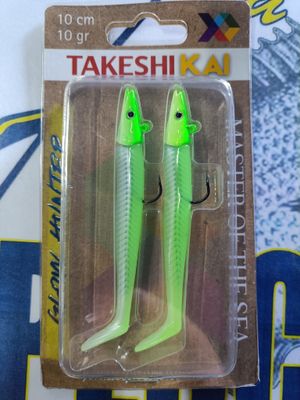 Vinilo cabeza plomada TakeshiKai 10Cm - 10Gr / 2 Und / Glow Hunter / Master of the Sea / 904468