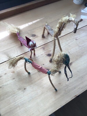 3 figurine en corde de jute 3 figurine en corde de jute