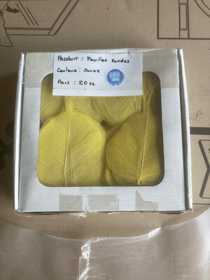 Boîte feuilles rondes jaunes