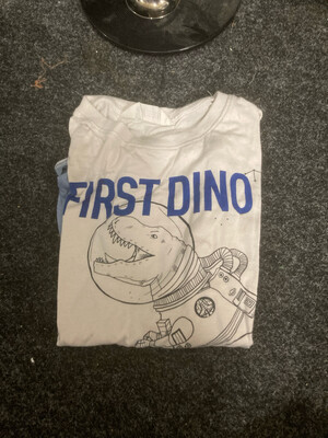 T-shirt H&M motifs dinosaures blanc-bleu taille 134-140 T-shirt H&M motifs dinosaures blanc-bleu taille 134-140