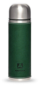 Термос  бытовой вакуумный питьевой_ в кожаной оплетке_ тм ^Арктика^ 700мл_ арт. 108-700 (зеленый)