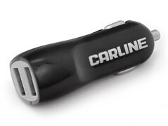 Адаптер автомобильный CARLINE 2*USB (1A и 2.1А) в прикуриватель 12/24В_ цвет черный