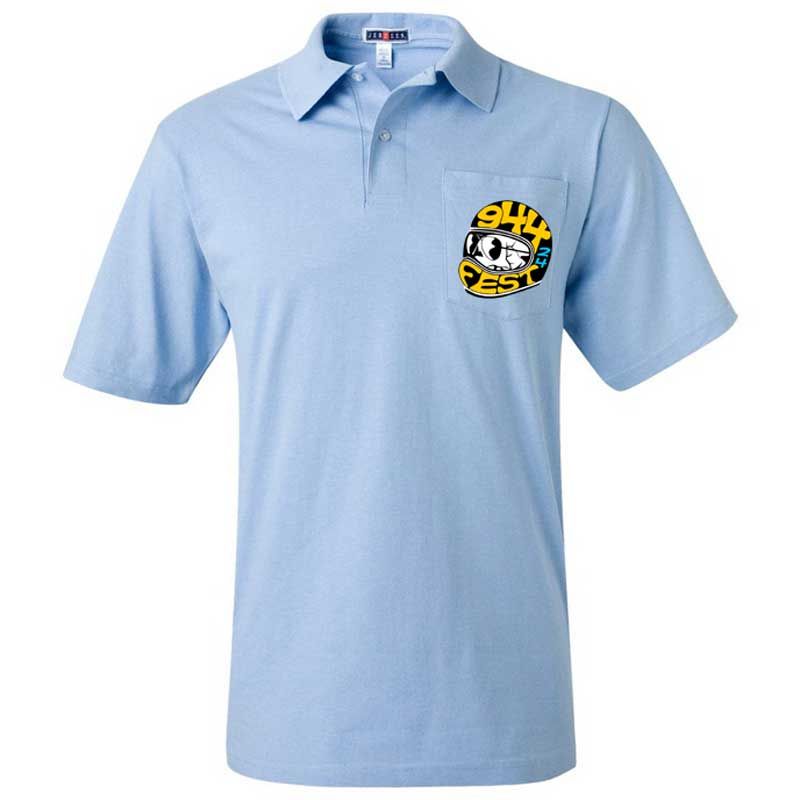 Collared sport shirt with 944Fest skull logo on pocket