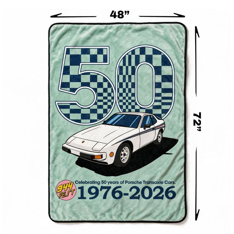 50 Years of Porsche Transaxles 924 Blanket 72" x 48" - 944Fest 2026