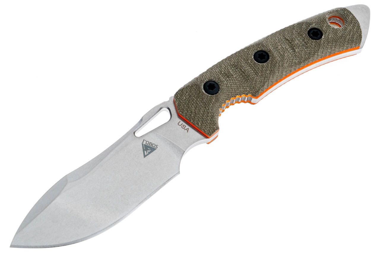 Tier1-Mini, SW, OD GREEN Micarta w/ ORANGE Liners