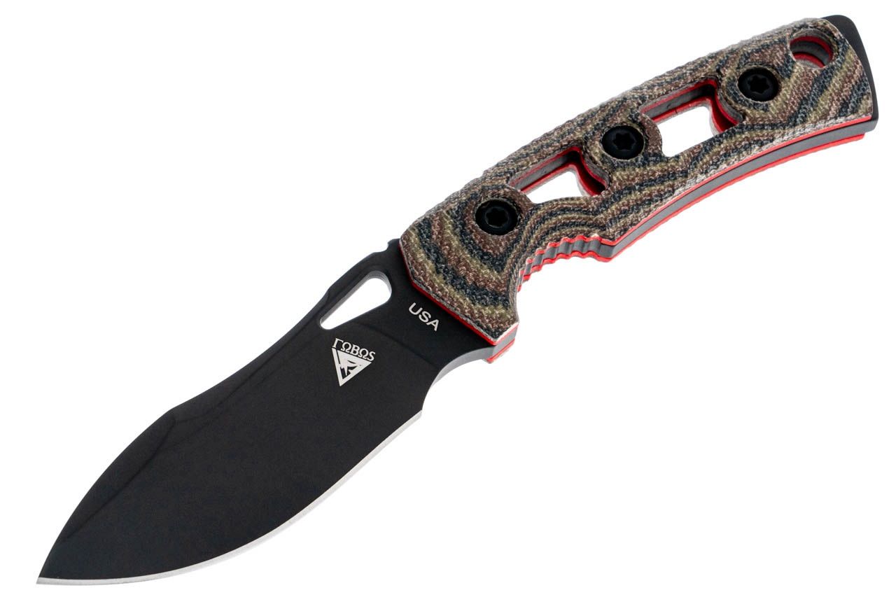 Tier1-Mini Mini, PVD, CAMO Micarta w/ RED Liners