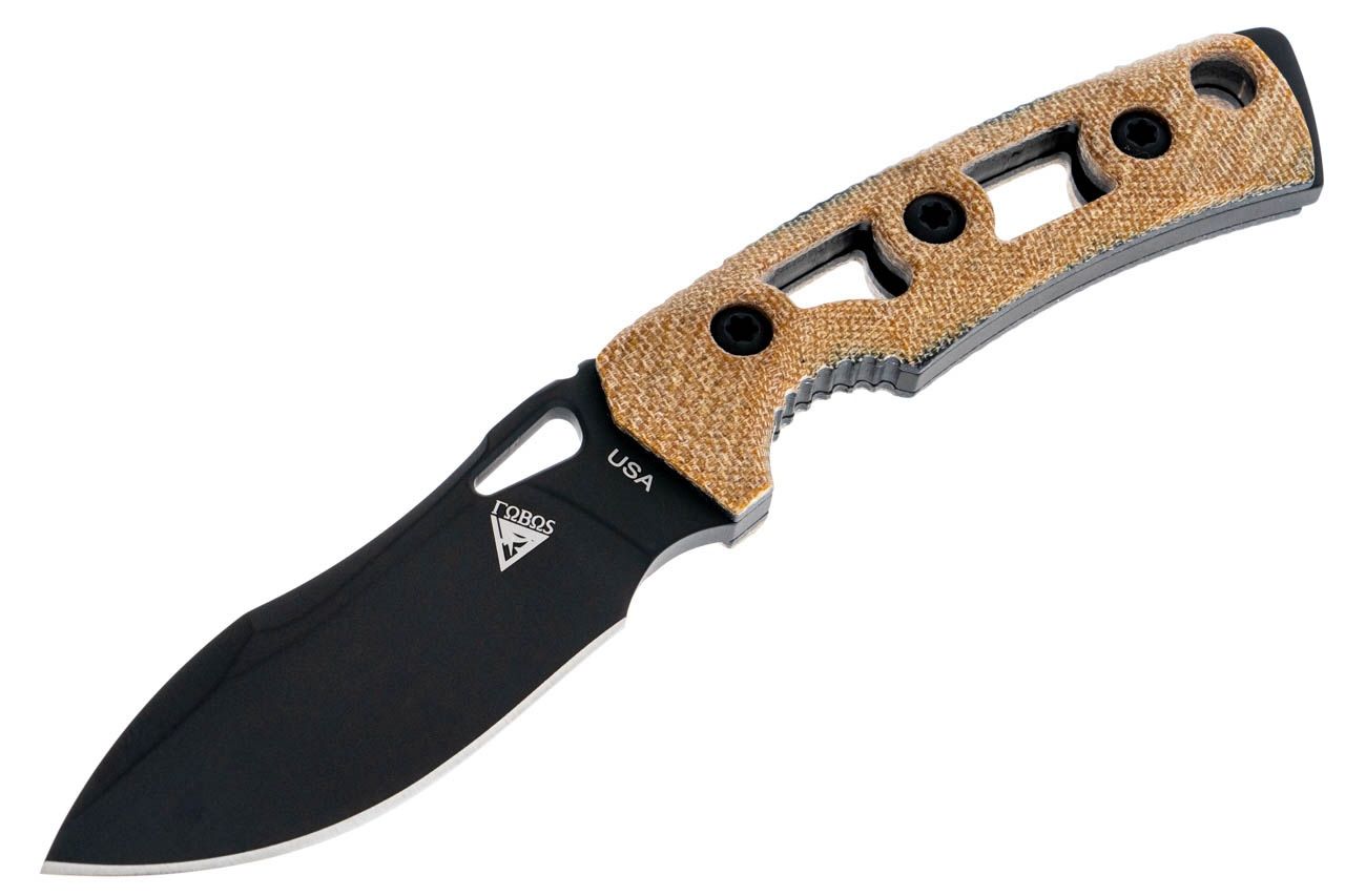 Tier1-Mini Mini, PVD, NATURAL Micarta w/ BLACK Liners