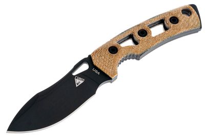 Tier1-Mini Mini, PVD, NATURAL Micarta w/ BLACK Liners