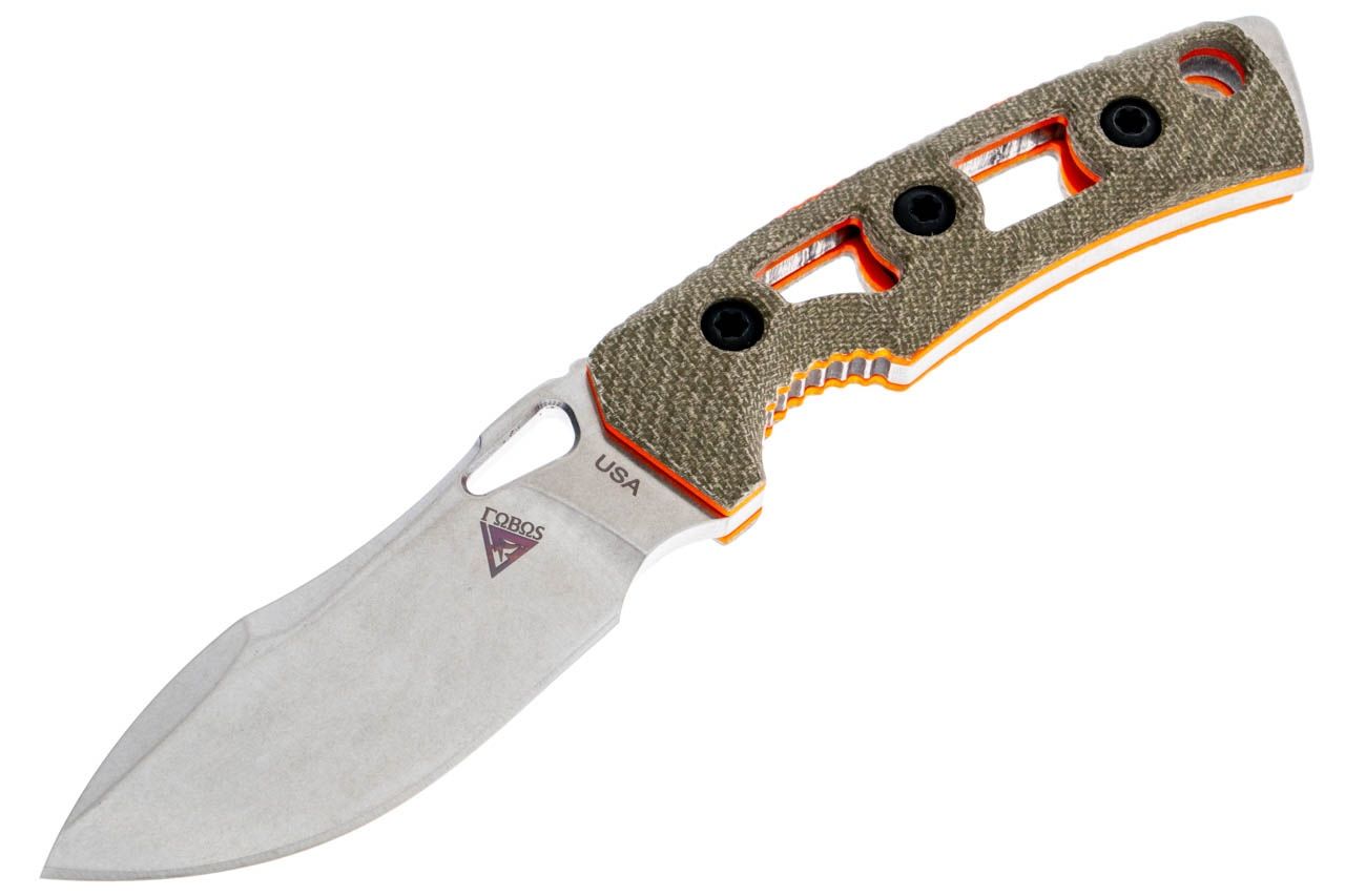 Tier1-Mini Mini, SW, OD GREEN Micarta w/ ORANGE Liners