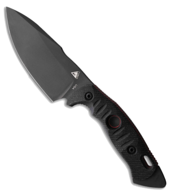 Alaris Camp Knife, PVD, BLACK Micarta w/ RED G10 Liners