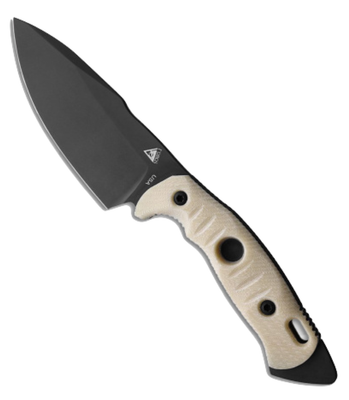 Alaris Camp Knife, PVD, IVORY Micarta w/ BLACK G10 Liners