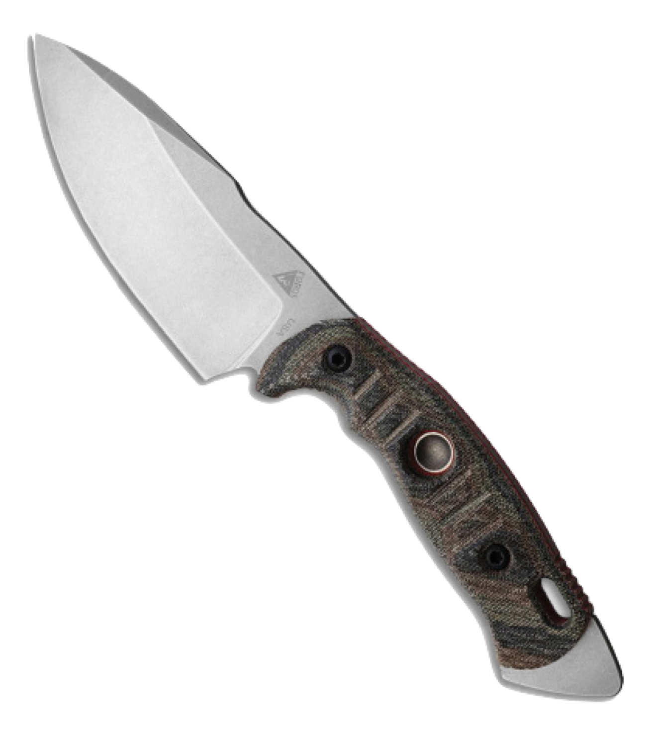Alaris Camp Knife, SW, CAMO Micarta w/ RED G10 Liners