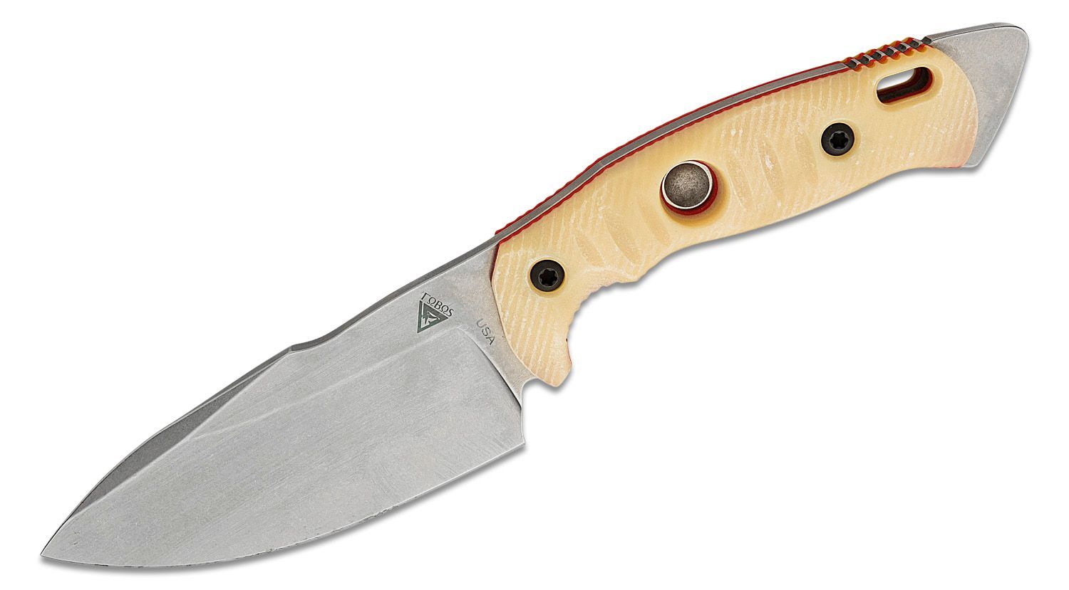Alaris Camp Knife, SW, IVORY Micarta w/ RED G10 Liners