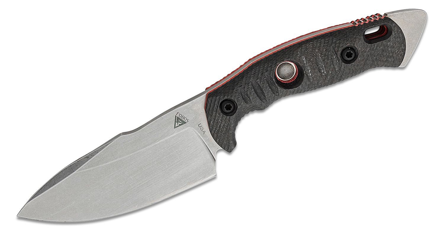 Alaris Camp Knife, SW, BLACK Micarta w/ RED G10 Liners