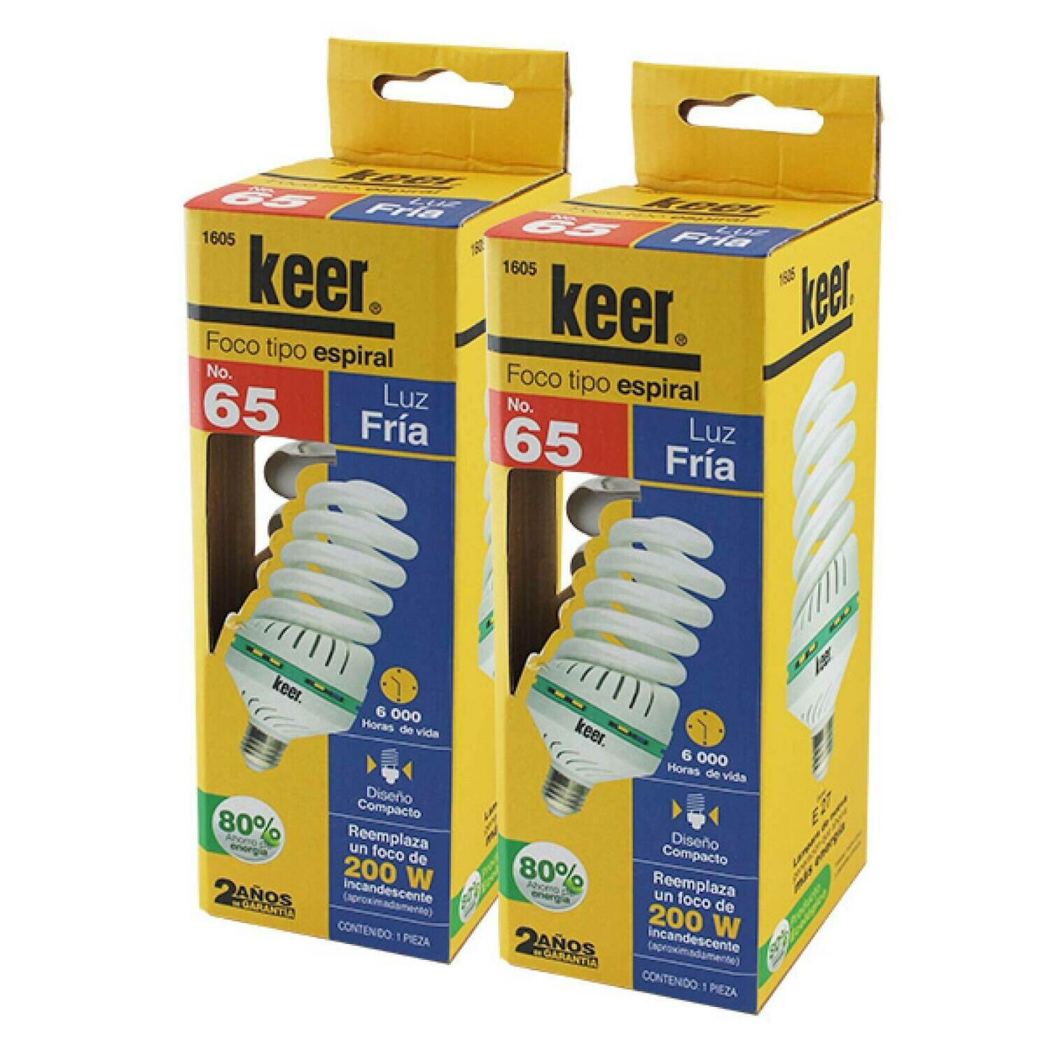 Foco tipo espiral No.65 marca Keer