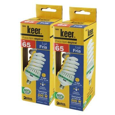 Foco tipo espiral No.65 marca Keer