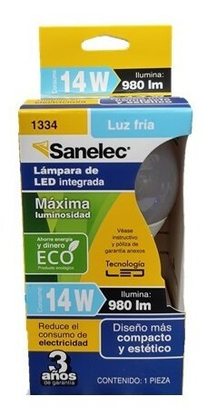 Foco de led luz fría 14w diseño compacto marca Sanalec