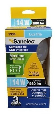 Foco de led luz fría 14w diseño compacto marca Sanalec