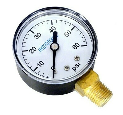Pressure Gauge 0-60 PSI Bottom Thread