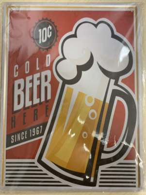Metal Sign - Cold Beer Here