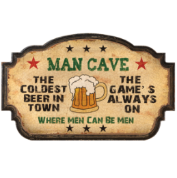 Pub Sign - Man Cave, Coldest Beer in Town