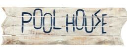 Outdoor Sign - Pool House Rules Towel Rack