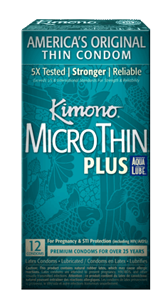 Kimono MicroThin with Aqua Lube Condoms 12 Pack